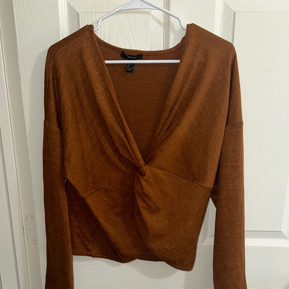 Forever 21 Brown Twist Front Sweater